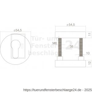 Intersteel Living 3750 Rundes Set PZ-Schutzrosetten mit SKG Messing unlackiert - D26003562 - afbeelding 2