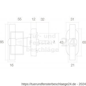 Intersteel Living 6050 Fenstergriff T-Modell Messing Natur - D26003736 - afbeelding 2