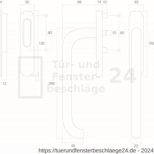 Intersteel Living 4500 Hebe- und Schiebetürbeschlag 265 mm mit Profilzylinder-Lochung - D26003871 - afbeelding 2
