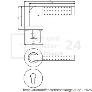 Intersteel Living 1684 Türdrücker Marion auf Rosette 52x10 mm mit PZ-Rosetten Chrom-Nickel matt - D26004872 - afbeelding 3