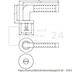Intersteel Living 1684 Türdrücker Marion auf Rosette 52x10 mm mit Bad-WC 8 mm stift Chrom-Nickel matt - D26004873 - afbeelding 3