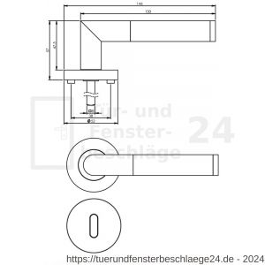 Intersteel Living 1693 Türdrücker Bastian auf Rosette 52x10 mm mit BB-Rosetten Chrom-Nickel matt - D26004911 - afbeelding 2
