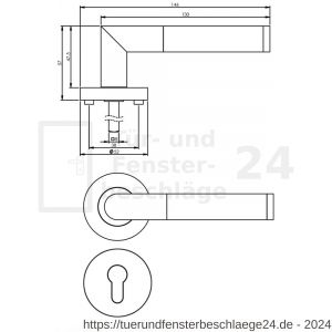 Intersteel Living 1693 Türdrücker Bastian auf Rosette 52x10 mm mit PZ-Rosetten Chrom-Nickel matt - D26004912 - afbeelding 2