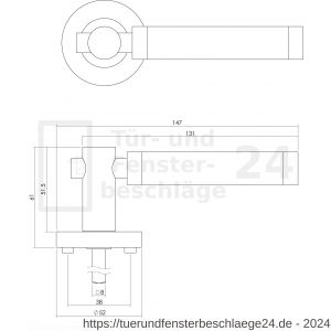 Intersteel Living 1698 Türdrücker Birgit auf Rosette 52x10 mm mit PZ-Rosetten Chrom-Nickel matt - D26004932 - afbeelding 2