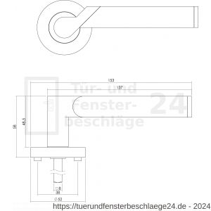 Intersteel Living 1701 Türdrücker Casper auf Rosette 52x10 mm mit BB Chrom-Nickel matt - D26004938 - afbeelding 2
