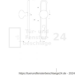 Intersteel Living 2126 Knopf auf Schild mit Profilzylinder-Lochung 72 mm Nickel matt - D26005176 - afbeelding 2