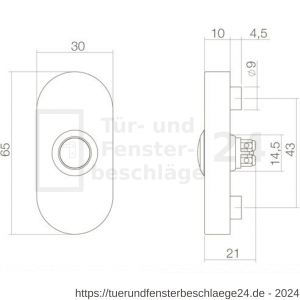Intersteel Living 3990 Türklingel oval 65x30x10 mm Edelstahl-Schwarz matt - D26006810 - afbeelding 3