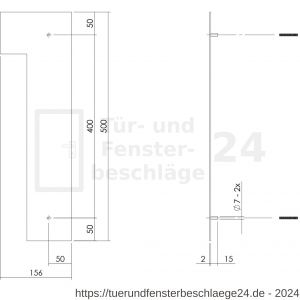 Intersteel Living 4021 Hausnummer 1 XXL Höhe 50 cm Edelstahl-Mattschwarz - D26009187 - afbeelding 2