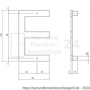 Intersteel Living 4026 Hausbuchstabe E 100 mm mattschwarz - D26009945 - afbeelding 2