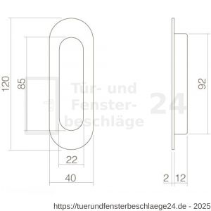 Intersteel Living 4476 Griffmuschel oval 120x40 mm Edelstahl-Schwarz - D26008309 - afbeelding 2