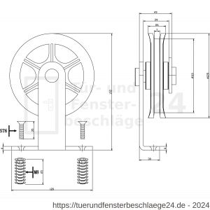 Intersteel Living 4501 2-teiliges Laufrollen-Set Wheel Top 170 mm Schwarz - D26008330 - afbeelding 2