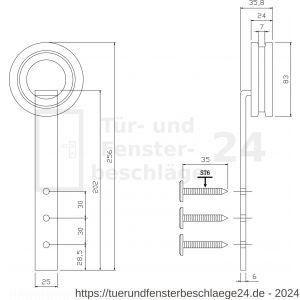 Intersteel Living 4501 2-teiliges Laufrollen-Set Modern 255 mm Schwarz - D26008333 - afbeelding 2