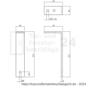 Intersteel Living 4501 Satz mit 5 Deckenkonsolen für Schiebetürsystem Schwarz - D26009201 - afbeelding 2