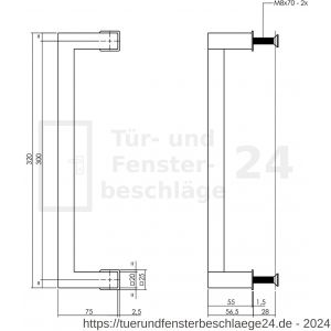 Intersteel Living 4501 Stossgriff quadratisch für DIY-Schiebetür Cubo 320x55x20 mm mattschwarz - D26009955 - afbeelding 2