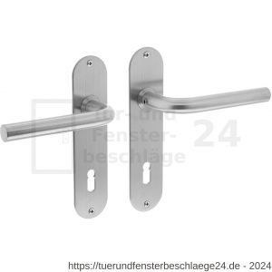 Intersteel Essentials 0566 Türdrücker Gerade 16 mm schlank auf Schild mit Schlüsselloch 72 mm Edelstahl gebürstet - D26000700 - afbeelding 1
