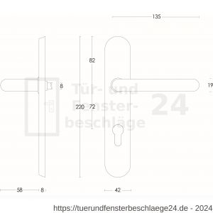 Intersteel Essentials 0576 Türdrücker Rund verdeckt auf Schild mit Profilzylinder-Lochung 72 mm Edelstahl gebürstet - D26001941 - afbeelding 2