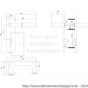Intersteel Essentials 0775 Türdrücker Rund auf Kurzschild PZ 72 mm Edelstahl gebürstet feuerhemmend - D26000964 - afbeelding 2