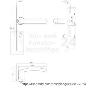 Intersteel Essentials 1327 Türdrücker Block auf rechteckigem Schild mit Toiletten- und Badezimmerverriegelung 72 mm Edelstahl gebürstet - D26005743 - afbeelding 2