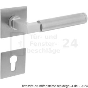Intersteel Exclusives 1849 Türdrücker Bau-stil auf Magnet Rosette 55x55x3 mm mit PZ Edelstahl gebürstet - D26008535 - afbeelding 1