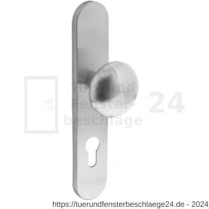Intersteel Essentials 2697 Knopf Pilz auf Schild mit Nocken und Profilzylinder-Lochung 72 mm Edelstahl gebürstet - D26003303 - afbeelding 1
