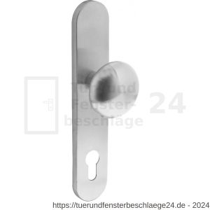 Intersteel Essentials 2697 Knopf Pilz auf Schild mit Nocken und Profilzylinder-Lochung 92 mm Edelstahl gebürstet - D26003298 - afbeelding 1