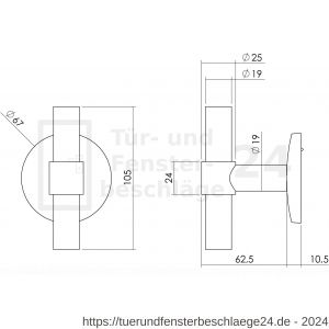 Intersteel Essentials 3930 Haustürknopf T-gerade auf runder Unterlegplatte Edelstahl gebürstet - D26006037 - afbeelding 2