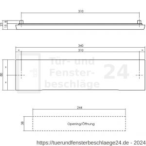 Intersteel Essentials 4000 Briefeinwurf rechteckig 340x80 mm Edelstahl gebürstet - D26000201 - afbeelding 2
