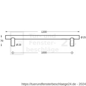 Intersteel Essentials 4325 Stoßgriff T-Form 1200x25x70 mm Edelstahl gebürstet - D26006108 - afbeelding 2