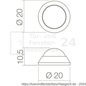 Intersteel Essentials 4421 Türstopper 20 mm Wandmontage Edelstahl gebürstet - D26006161 - afbeelding 2