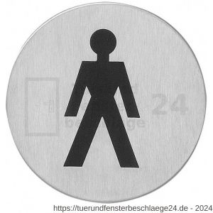 Intersteel Living 4600 Piktogramm Herrentoilette 76x1,5 mm selbstklebend Edelstahl gebürstet - D26007667 - afbeelding 1