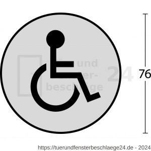 Intersteel Living 4600 Hinweisschilder Behindertentoilette 76x1,5 mm selbstklebend Edelstahl gebürstet - D26007670 - afbeelding 2