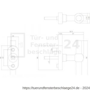 Intersteel Essentials 6156 Fenstergriff T-Modell Edelstahl gebürstet - D26003699 - afbeelding 2