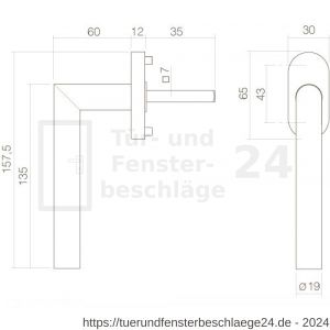 Intersteel Essentials 6250 Fenstergriff 90 Grad Winkel Edelstahl gebürstet - D26003703 - afbeelding 3