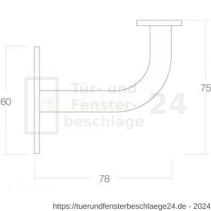 Intersteel Essentials 7300 Handlaufhalter verbogen flach Auflage mit Stockschraube Eckig Edelstahl gebürstet - D26007785 - afbeelding 2
