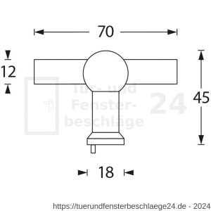 Intersteel Essentials 8510 Möbelknopf T-Form gerade 22 mm Edelstahl gebürstet - D26007867 - afbeelding 2