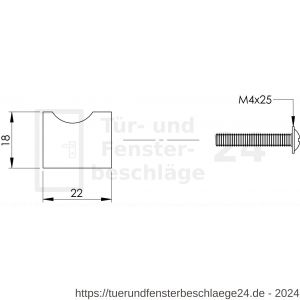 Intersteel Essentials 8520 Möbelknopf mit Fingermulde 18 mm Edelstahl gebürstet - D26007871 - afbeelding 2