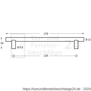 Intersteel Essentials 8977 Möbelgriff Ã˜ 12 mm, Länge 178 mm Edelstahl gebürstet - D26004570 - afbeelding 2
