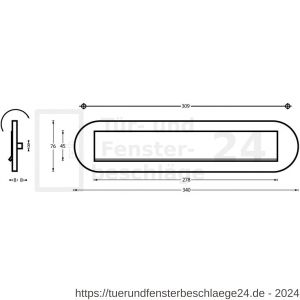 Intersteel Essentials 4000 Briefeinwurf oval 345x80 mm Messing Titan PVD - D26006327 - afbeelding 2
