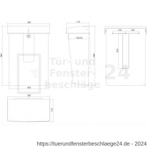 Intersteel Essentials 4900 Briefkasten 465x325x180 mm Schwarz - D26006532 - afbeelding 2