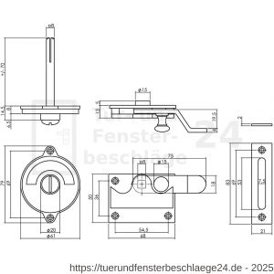 Intersteel Living 3700 WC Verriegelung mit Verkröpfung grün-rot Messing unlackiert - D26009067 - afbeelding 2