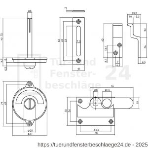 Intersteel Living 3701 WC Verriegelung flach grün-rot Messing unlackiert - D26009068 - afbeelding 2