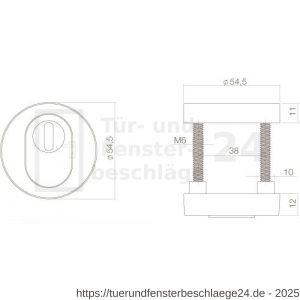 Intersteel Living 3751 Rundes Set Sicherheitsrosetten mit SKG Messing unlackiert - D26003563 - afbeelding 2