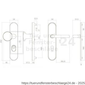 Intersteel Living 3820 Schutzbeschlag SKG*** oval mit Kernziehschutz und Profilzylinder-Lochung 72 mm Messing unlackiert - D26003422 - afbeelding 2