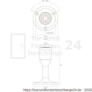 Intersteel Living 4420 Türstopper Wandmontage Messing unlackiert - D26000984 - afbeelding 3