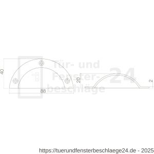 Intersteel Living 8752 Griffmuschel 88 mm Messing unlackiert - D26004676 - afbeelding 2