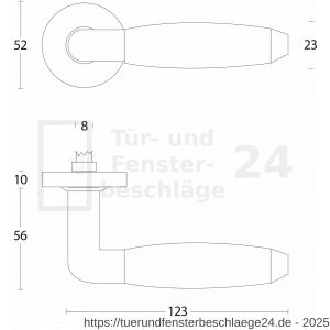 Intersteel Living 0640 Türgriff Combinatie auf Rosette verdeckt 53x10 mm PVD messing vibriert-schwarz - D26010945 - afbeelding 2