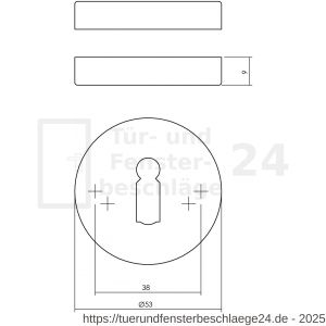 Intersteel Living 3410 Schlüsselrosetten verdeckt 53x9 mm PVD messing vibriert - D26010943 - afbeelding 2