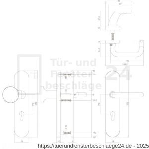 Intersteel Living 3846 Schutzbeschlag SKG*** oval mit Profilzylinder-Lochung 72 mm Messing Natur - D26003465 - afbeelding 3