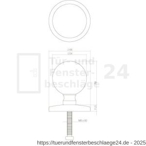 Intersteel Living 3930 Türknopf Messing Natur fest - D26001025 - afbeelding 2
