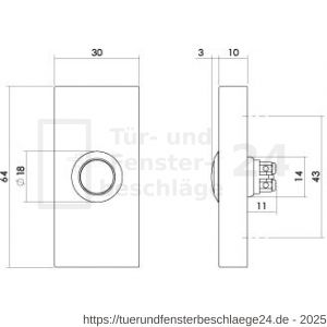 Intersteel Living 3990 Klingel rechteckig 65x30x10 mm verdeckt PVD messing vibriert - D26010927 - afbeelding 2